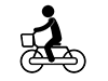 自転車をこぐ - 無料ピクトグラム｜白黒イラスト