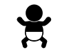 Baby-Free Pictogram | Black and White Illustration