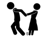 Women who dislike | Forcibly take them | Rejection-Free pictograms | Black-and-white illustrations