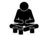 Begging | Beggar | Poor-Free Pictograms | Black and White Illustrations