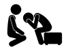 People who are worried | People who can consult | Encourage --Free pictograms | Black and white illustrations