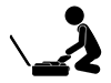 Preparing for Travel | Putting Your Luggage in Your Bag | Preparing for Travel-Free Pictograms | Black and White Illustrations