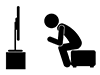 Watch TV | Favorite TV Shows | Focus on Watching-Free Pictograms | Black and White Illustrations
