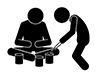 Poverty | Begging | Kojiki | Blessing Money-Free Pictograms | Black and White Illustrations
