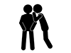 Secret story | Ear strike | Secret story-Free pictogram | Black and white illustration