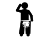 Playing Ones | Adults | Pajamas-Free Pictograms | Black and White Illustrations