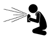 Spray | Spray | Fire-Free Pictograms | Black and White Illustrations