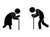 Grandpa and Grandma | Elderly | Elderly--Free Pictograms | Black and White Illustrations