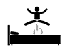 Men in underwear | Jumping in bed | Flirt--Free pictograms | Black and white illustrations