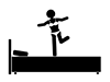 Woman frolicking on the bed | Underwear | Happy things happened-free pictograms | black and white illustrations