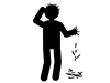 Hair loss is intense recently | Hair is pulled out | Bald--Free pictogram | Black and white illustration