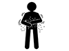 Dust-picking people | Garbage on clothes | Garbage-free pictograms | Black-and-white illustrations