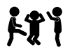 Bullying at school | Bullying | Refusal to attend school-Free pictograms | Black and white illustrations