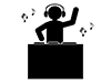 音楽にノリノリのDJ | ディスコ | クラブ - 無料ピクトグラム｜白黒イラスト