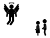 死んだ人に出会う | 死んだ人が見える | 亡くなった人 - 無料ピクトグラム｜白黒イラスト