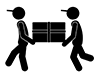 引越作業員のお兄さん | 引越サービス | 荷物の運搬 - 無料ピクトグラム｜白黒イラスト