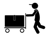 大きな荷物を届ける | 宅急便 | 配達員 - 無料ピクトグラム｜白黒イラスト