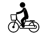 自転車  - 無料ピクトグラム｜白黒イラスト