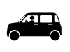 軽自動車  - 無料ピクトグラム｜白黒イラスト