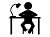 受験勉強  - 無料ピクトグラム｜白黒イラスト