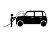 洗車 - 無料ピクトグラム｜白黒イラスト