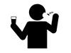 薬を飲む  - 無料ピクトグラム｜白黒イラスト