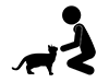 猫ちゃん  - 無料ピクトグラム｜白黒イラスト