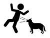 犬/吠える  - 無料ピクトグラム｜白黒イラスト
