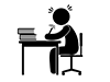 テスト勉強 - 無料ピクトグラム｜白黒イラスト